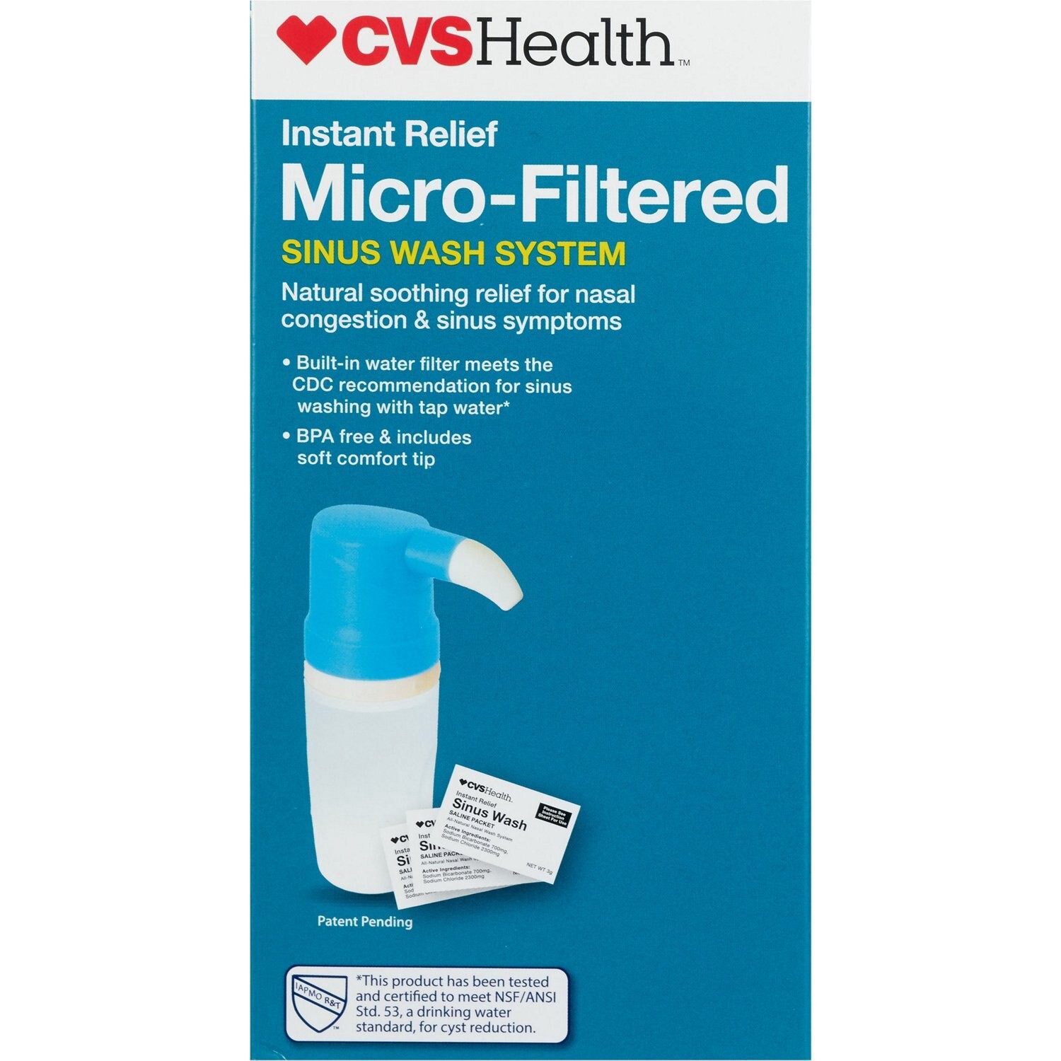 slide 5 of 6, Cvs Health Instant Relief Micro-Filtered Sinus Wash System, 1 ct
