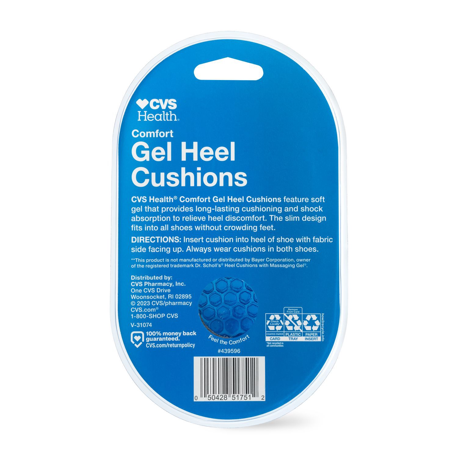 slide 3 of 3, CVS Health Men's Gel Heel Cushion, 1 Pair, 1 ct