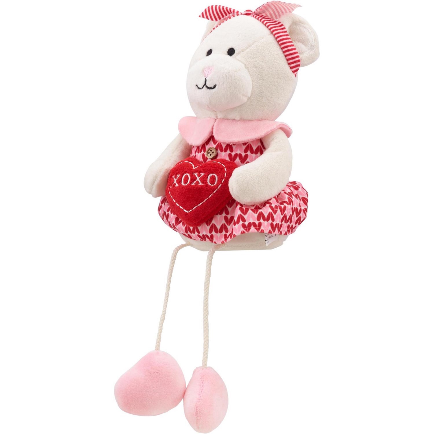slide 4 of 4, RED AND PINK Mouse Sitter With String Legs-12In, 1 ct