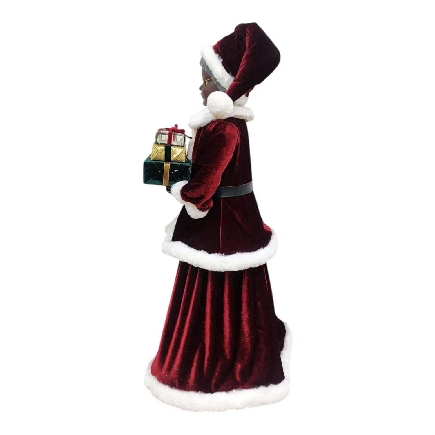 slide 2 of 6, NON BRAND 33'' Aa Mrs Santa W/Led Wreath, 1 ct