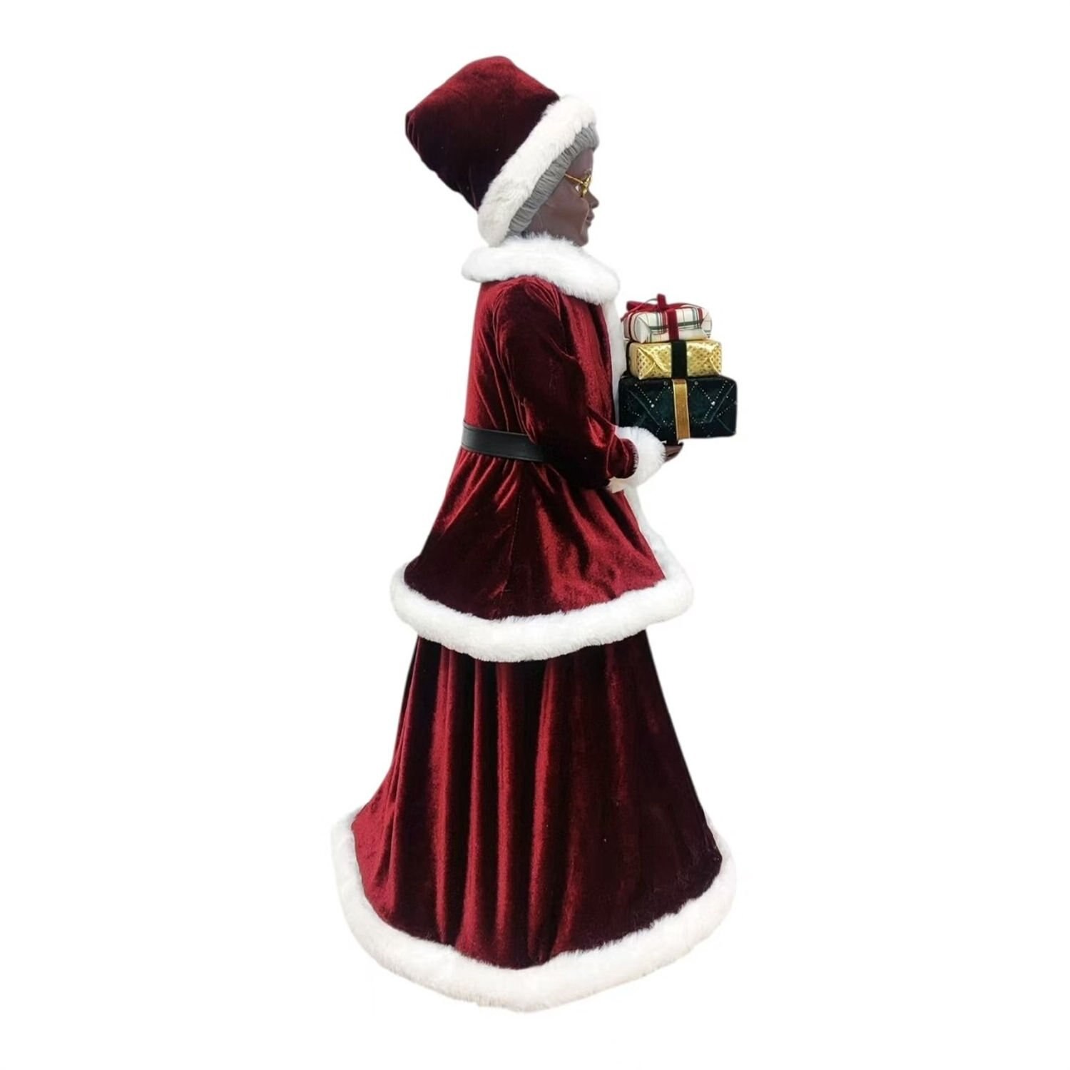 slide 5 of 6, NON BRAND 33'' Aa Mrs Santa W/Led Wreath, 1 ct