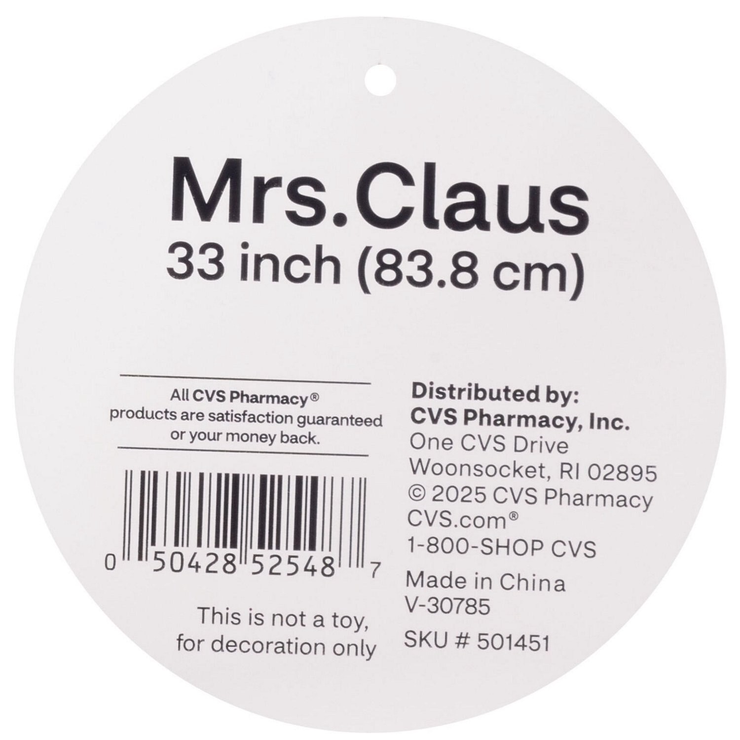 slide 4 of 6, NON BRAND 33'' Aa Mrs Santa W/Led Wreath, 1 ct