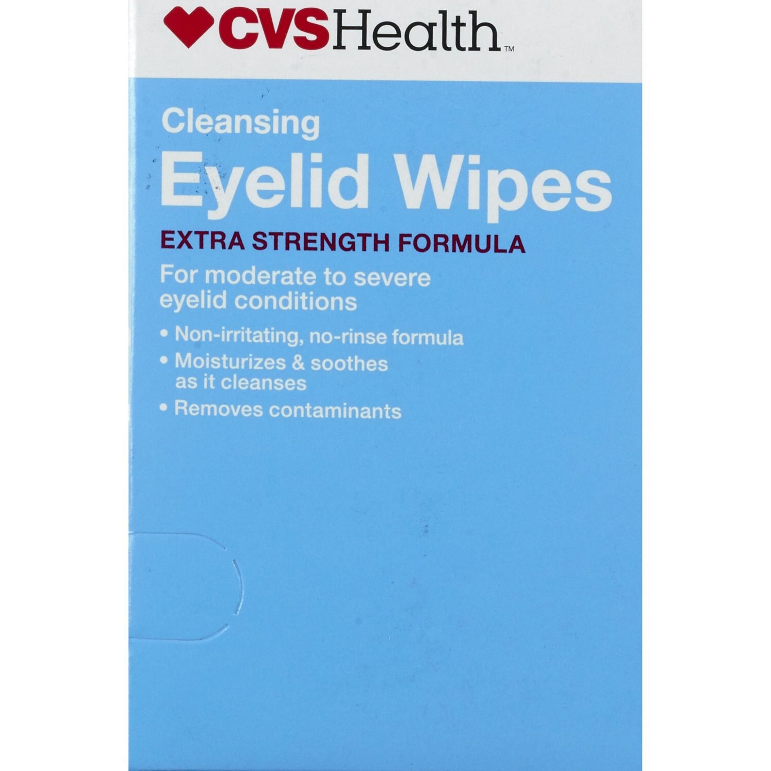 slide 4 of 4, CVS Health No Rinse Eyelid Wipes-Extra Strength, 30Ct, 1 ct