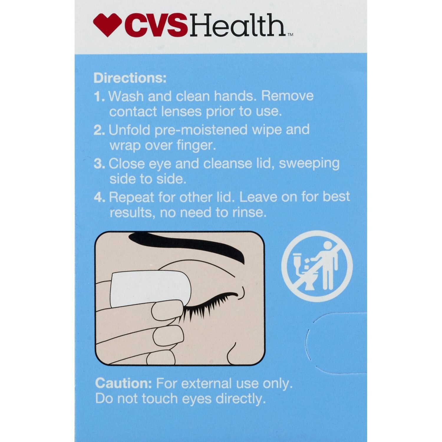 slide 3 of 4, CVS Health No Rinse Eyelid Wipes-Extra Strength, 30Ct, 1 ct