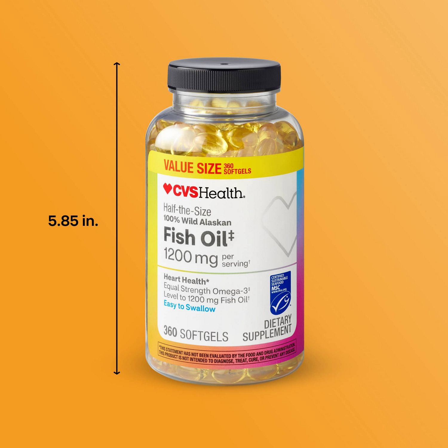 slide 8 of 8, Cvs Health Half-The-Size 100% Wild Alaskan Fish Oil Twin Pack, 1000Mg, 720 Ct, 1 ct