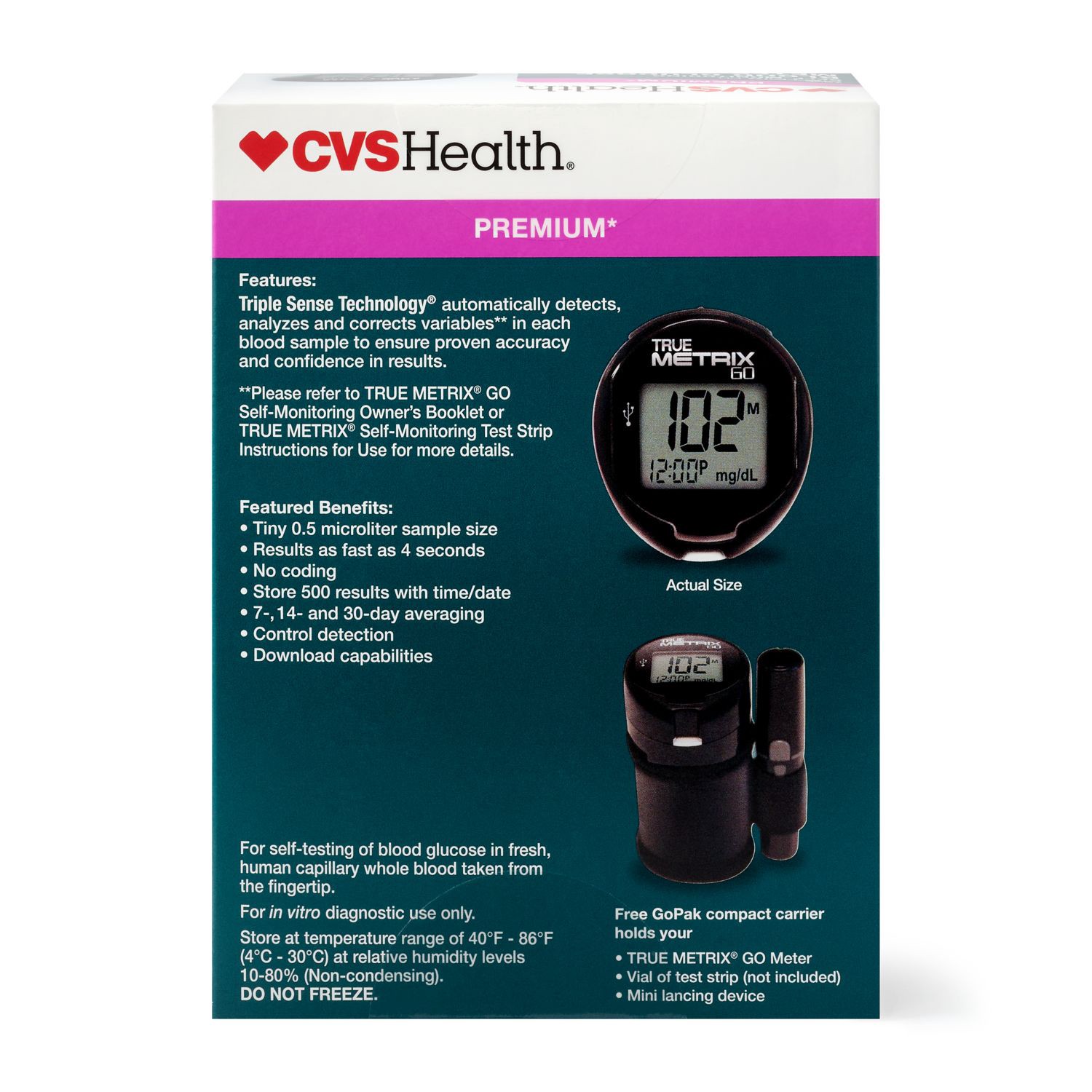 slide 4 of 10, CVS Health True Metrix Go Meter Kit, 1 ct