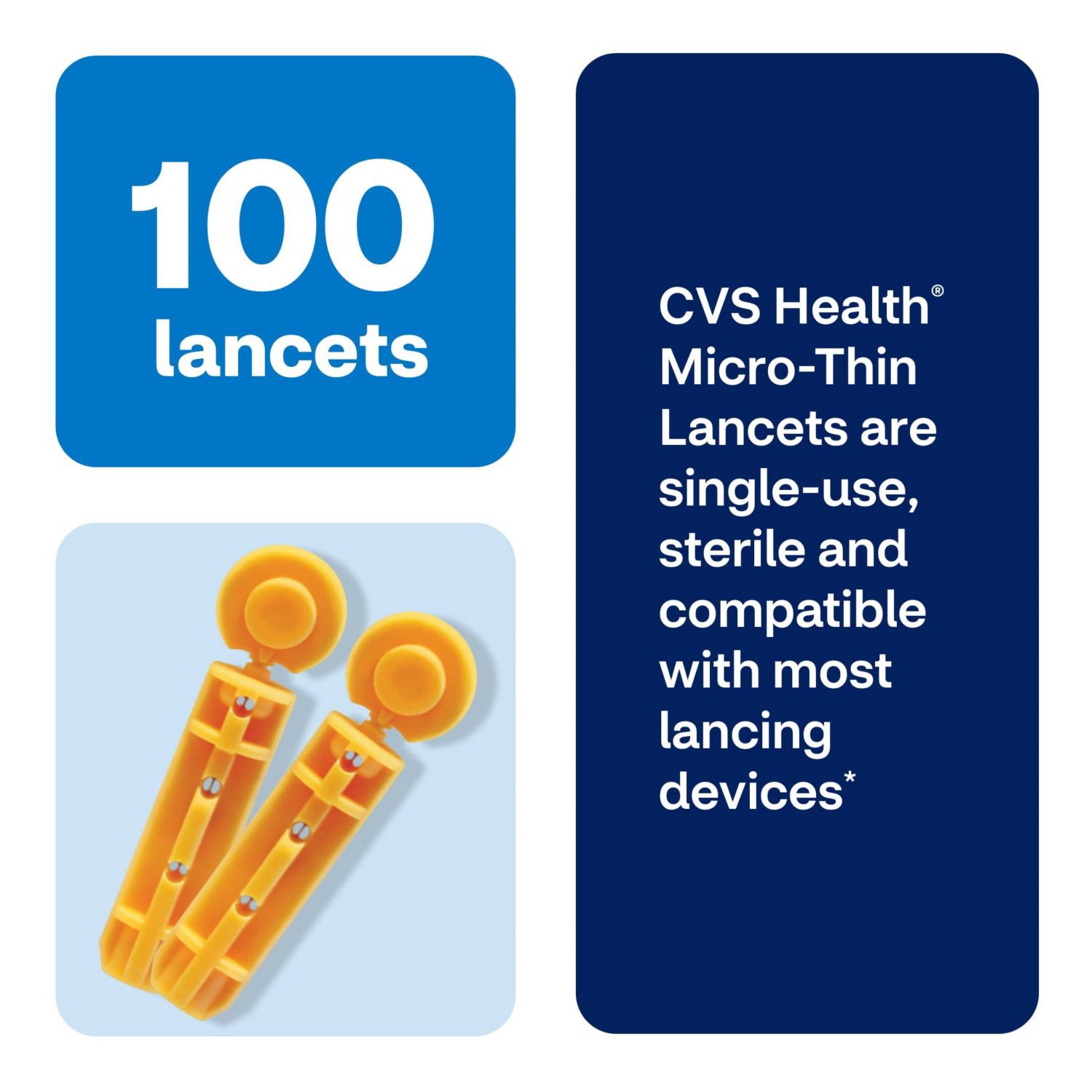 slide 4 of 9, CVS Health Micro Thin 33 Gauge Lancets, 100 Ct, 1 ct