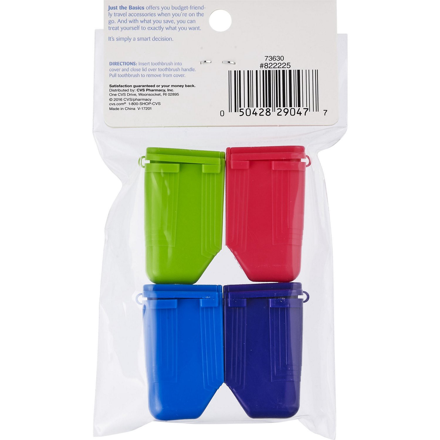 slide 2 of 2, Just The Basics Toothbrush Covers, 4 Ct, 4 ct