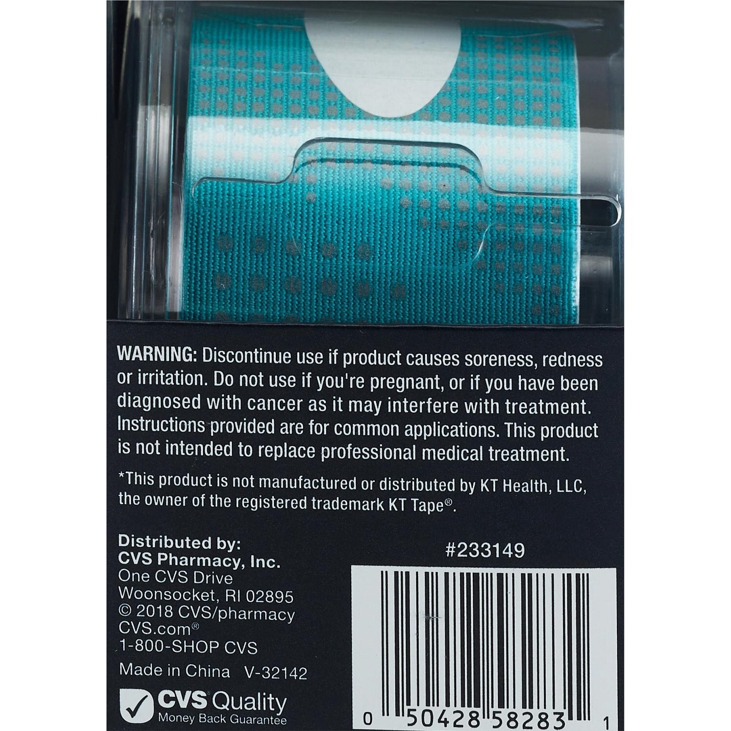 slide 5 of 6, CVS Health Pro Strength Kinesiology Tape, Teal, 1 ct