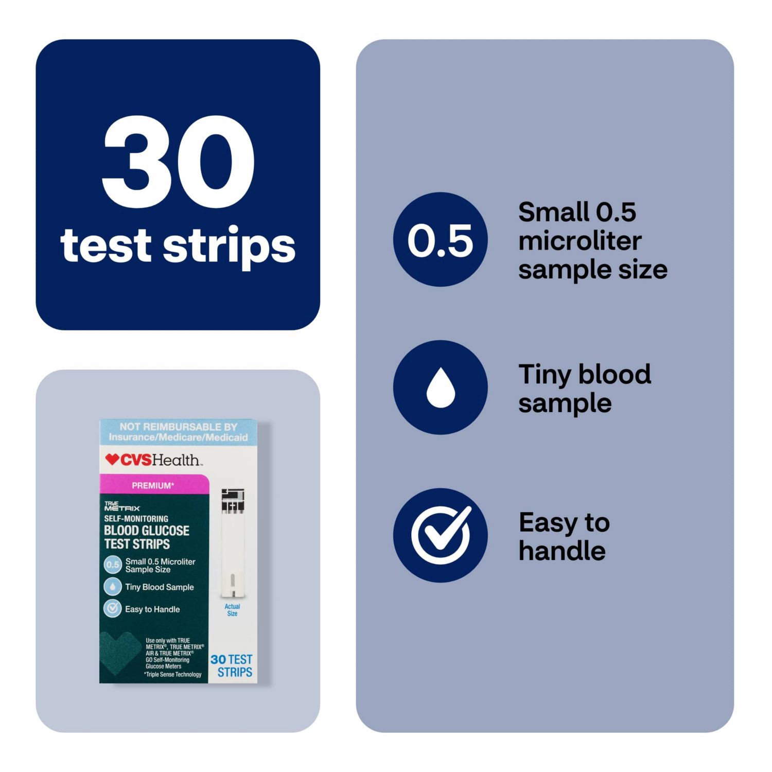 slide 3 of 9, CVS Health Cvshealth True Metrix Blood Glucose Test Strips, 30 Ct, 1 ct