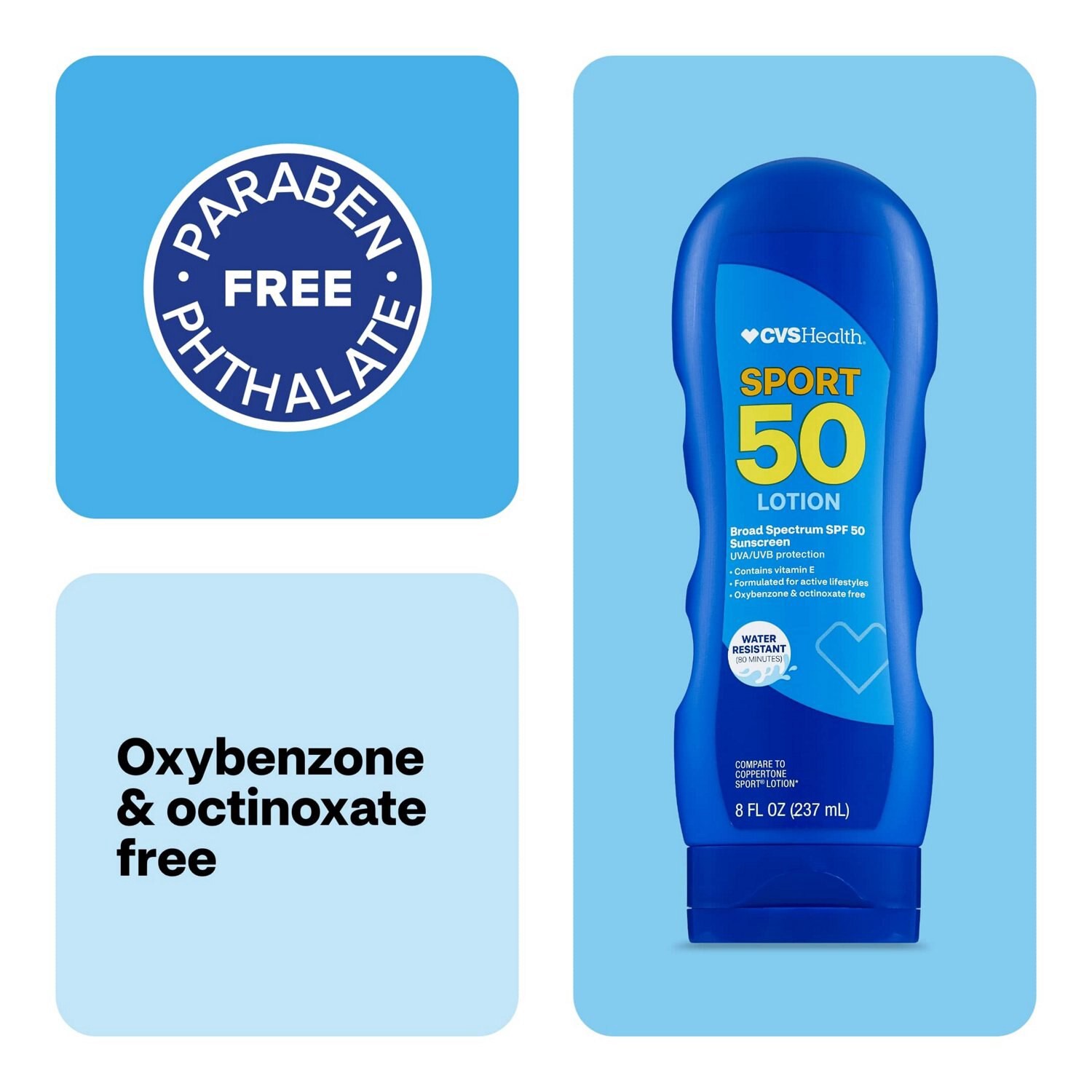 slide 4 of 8, CVS Health Cvs Sport Lotion Spf 50, 8 Oz, 1 ct