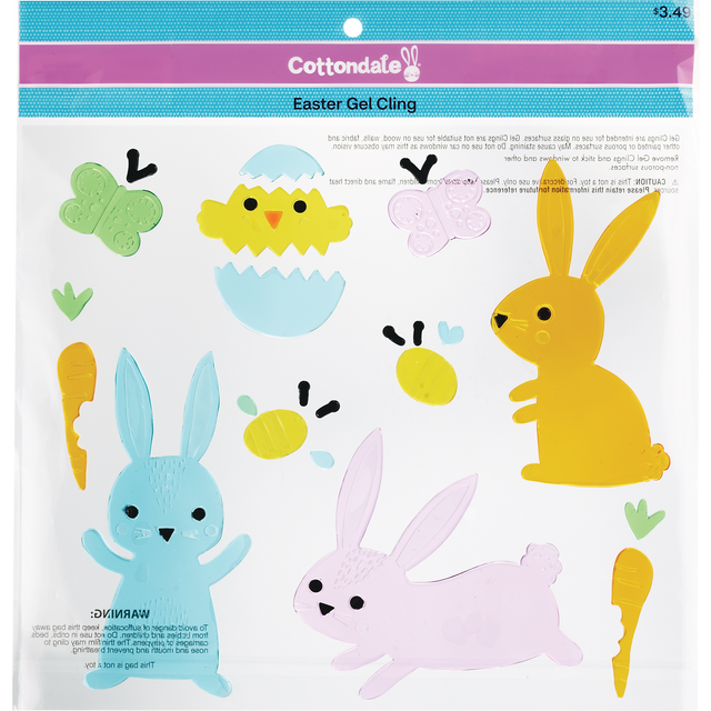 slide 1 of 1, COTTONDALE Easter Gel Cling Asst 11.5X12, 1 ct