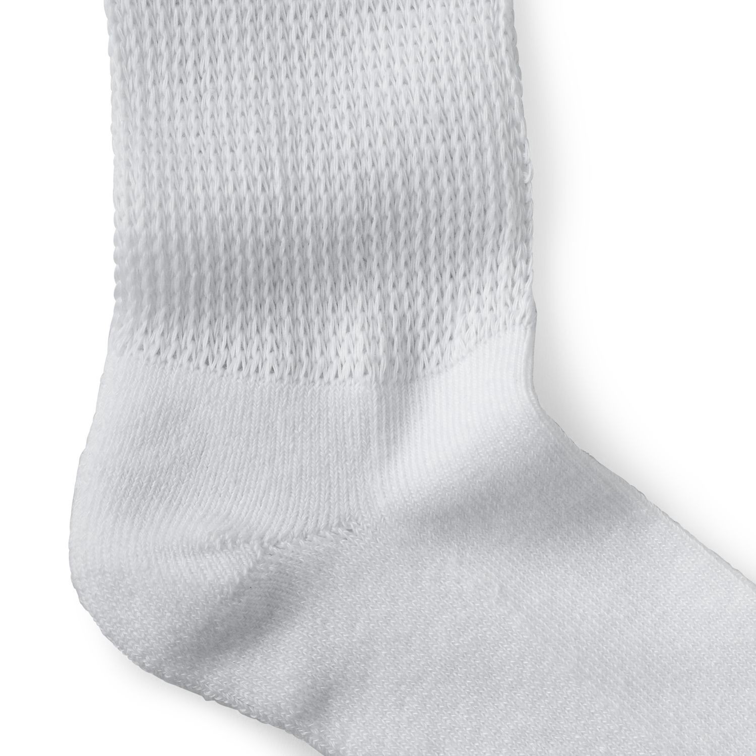 slide 3 of 4, CVS Health Non-Binding Comfort Crew Socks For Diabetics Unisex, 3 Pairs, S/M, White, 1 ct