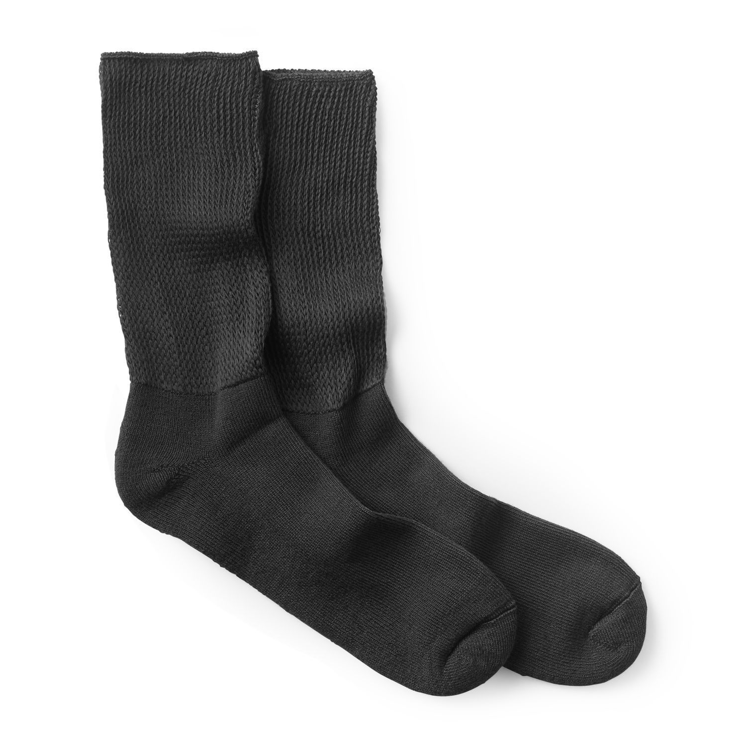 slide 3 of 4, CVS Health Non-Binding Comfort Crew Socks For Diabetics Unisex, 3 Pairs, L/Xl, Black, 1 ct