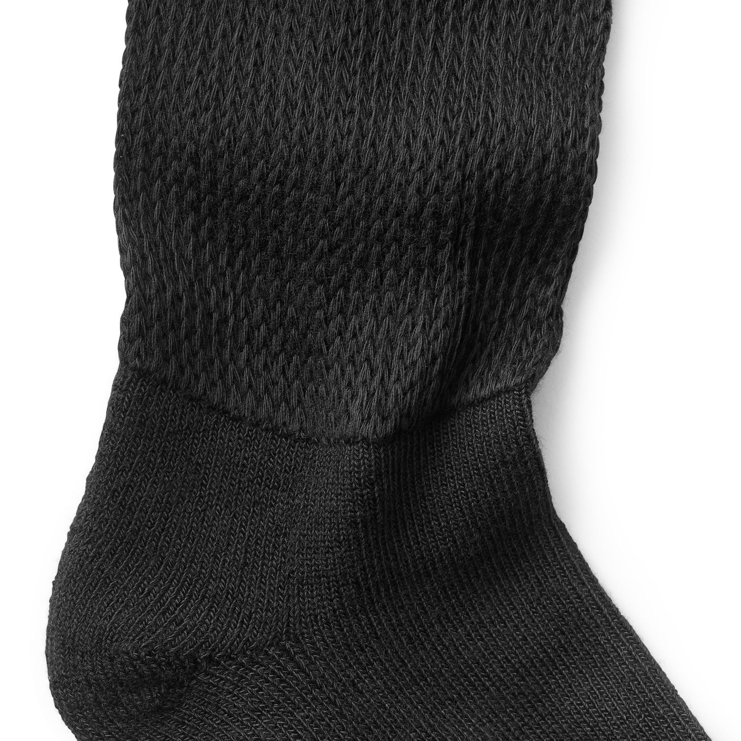 slide 2 of 4, CVS Health Non-Binding Comfort Crew Socks For Diabetics Unisex, 3 Pairs, L/Xl, Black, 1 ct