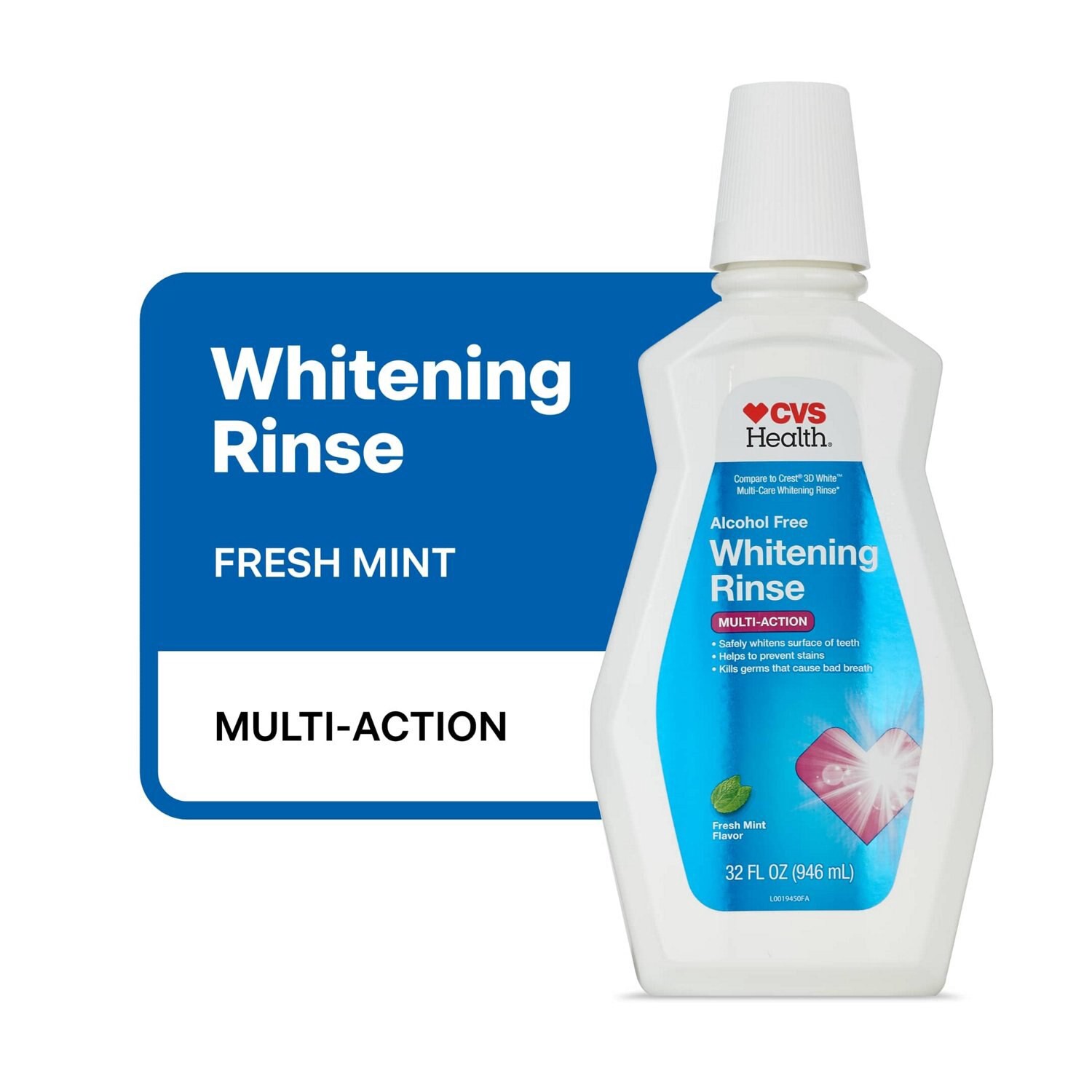 slide 6 of 8, Cvs Health Alcohol Free Whitening Rinse, Fresh Mint, 32 Oz, 1 ct