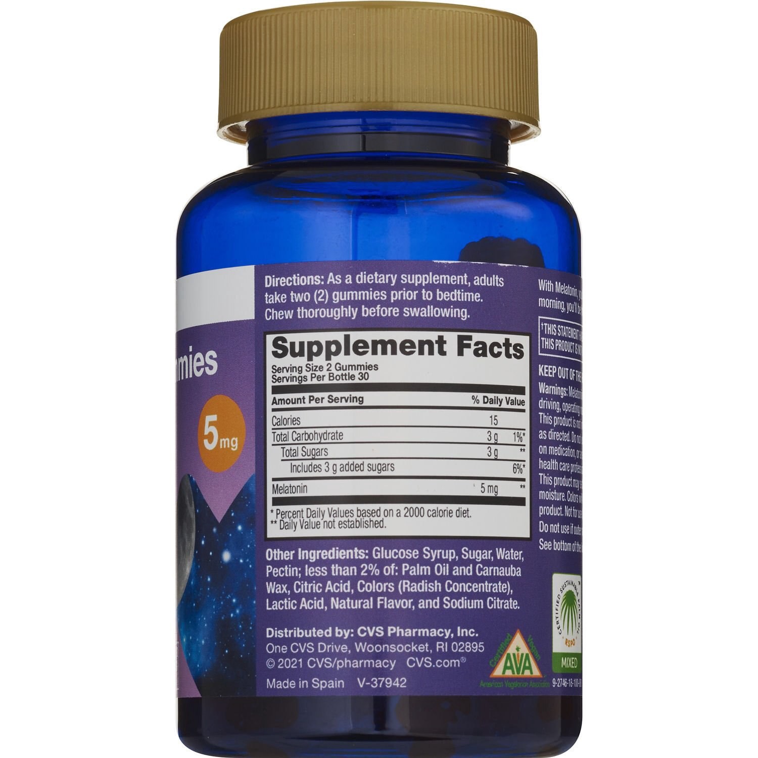 slide 4 of 6, CVS Health Melatonin 5 Mg Gummy, Strawberry, 60 Ct, 1 ct