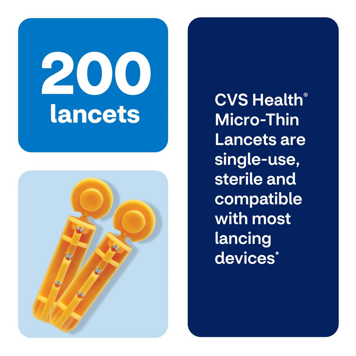 slide 6 of 10, CVS Health Micro Thin 33 Gauge Lancets, 200 Ct, 1 ct