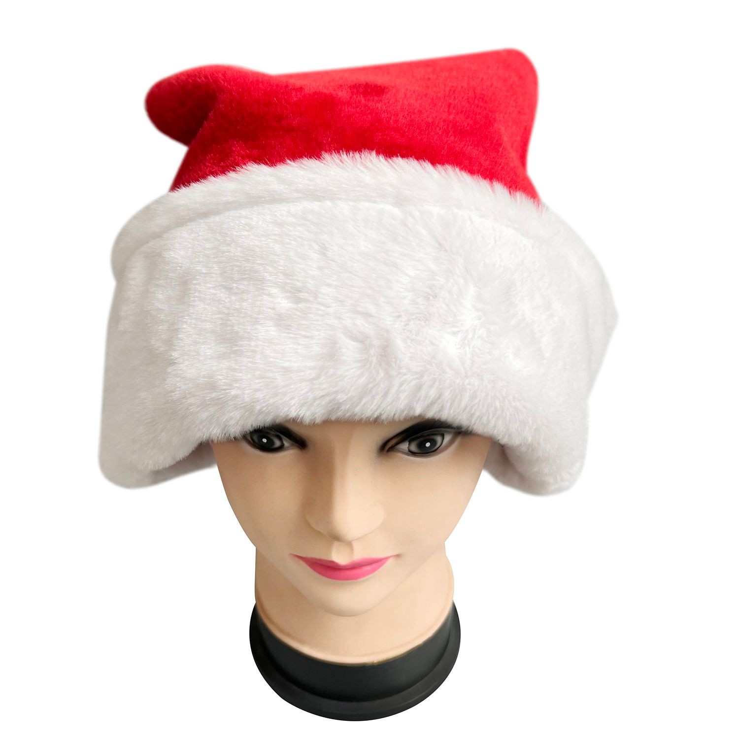 slide 4 of 4, MERRY BRITE 17"Plsh Santa Hat, 1 ct