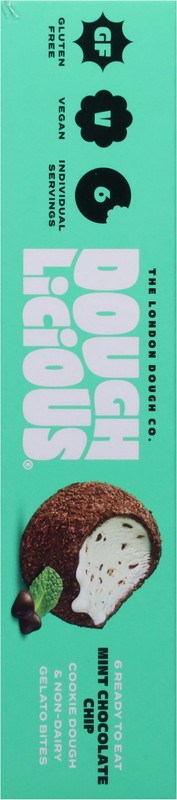 slide 4 of 5, Doughlicious Mint Chocolate Chip Cookie Dough & Non-Dairy Gelato Bites 6 - 1.13 oz Packs, 6.77 oz