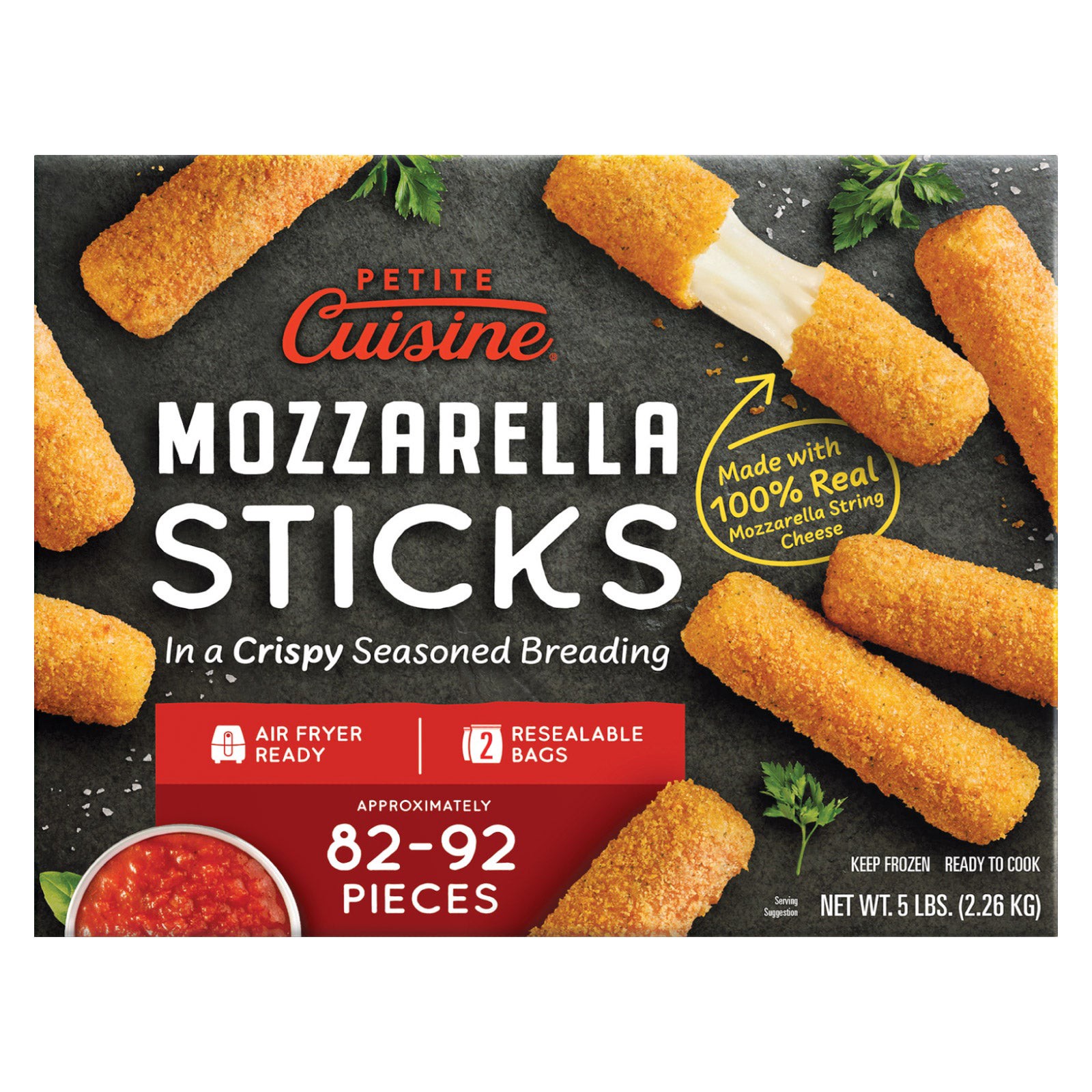 slide 1 of 1, Windsor Foods Petite Cuisine Mozzarella Sticks In A Crispy Seasoned Breading, 5 lbs, 