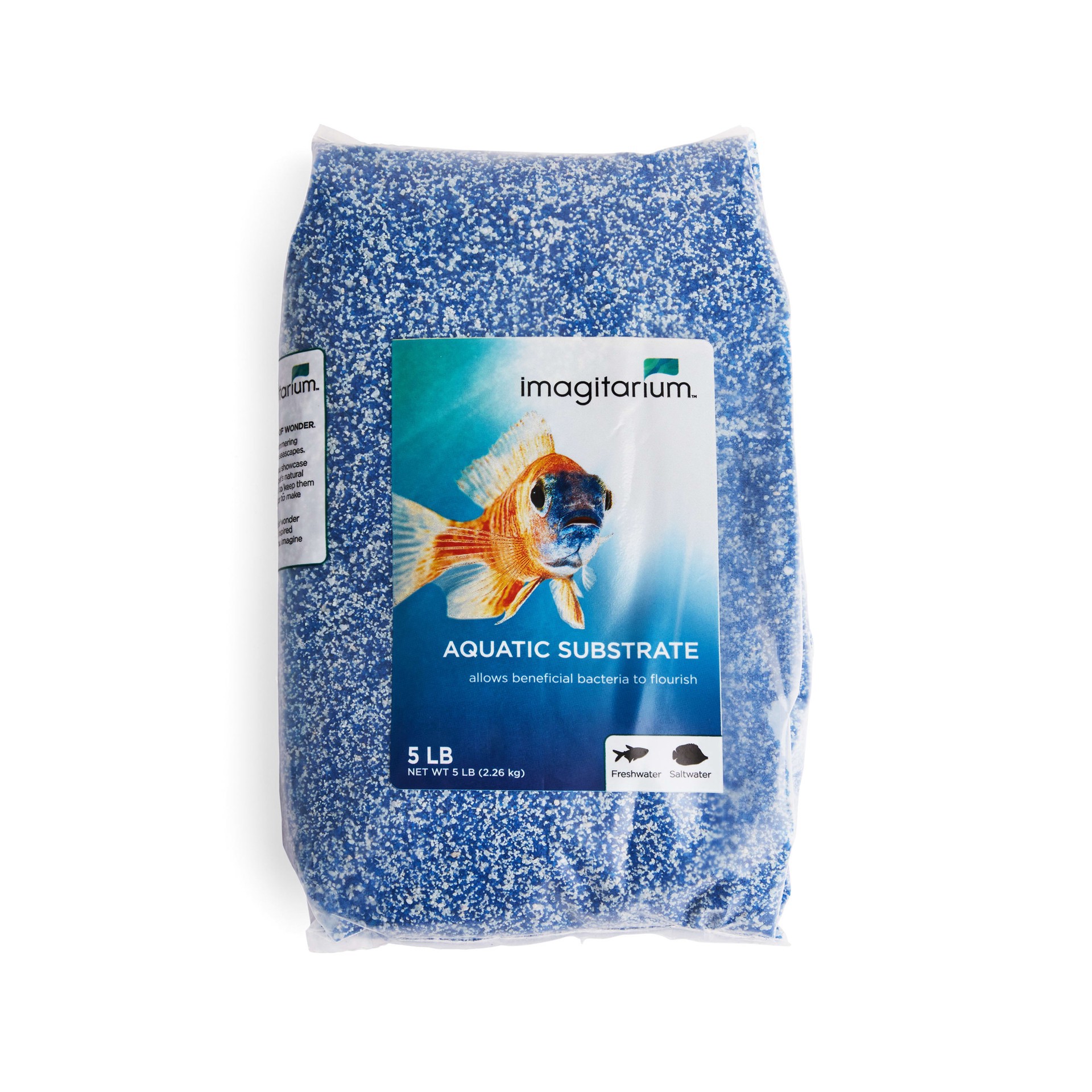 slide 1 of 1, Imagitarium Blue and White Aquarium Sand, 5 lbs., 1 ct