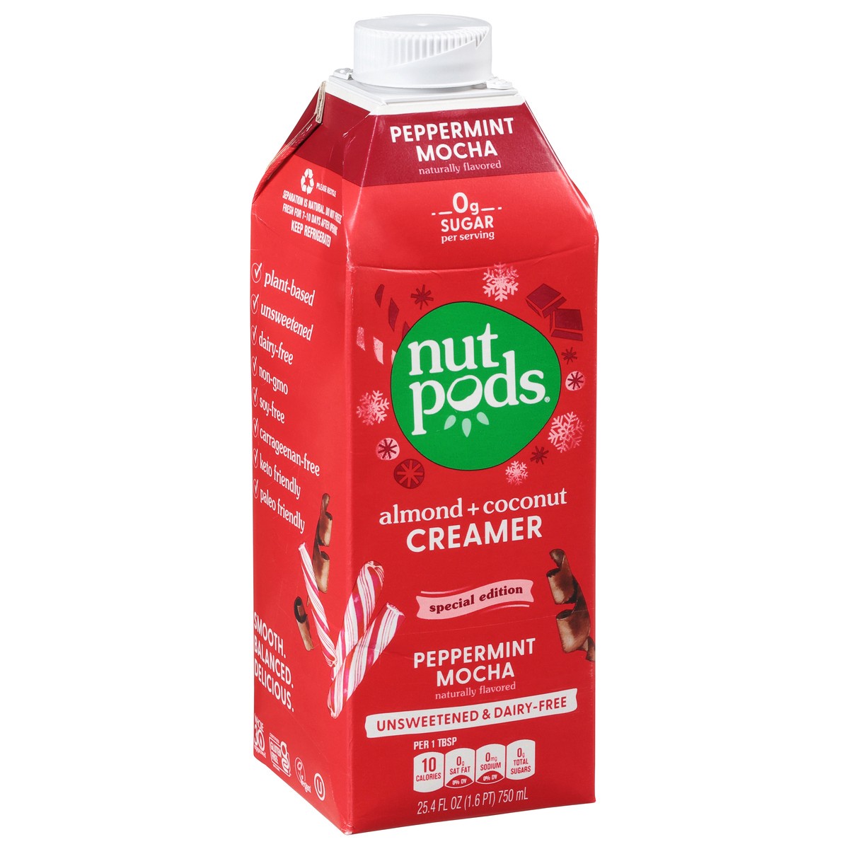 slide 3 of 9, nutpods Almond + Coconut Peppermint Mocha Creamer 25.4 fl oz, 25.4 fl oz
