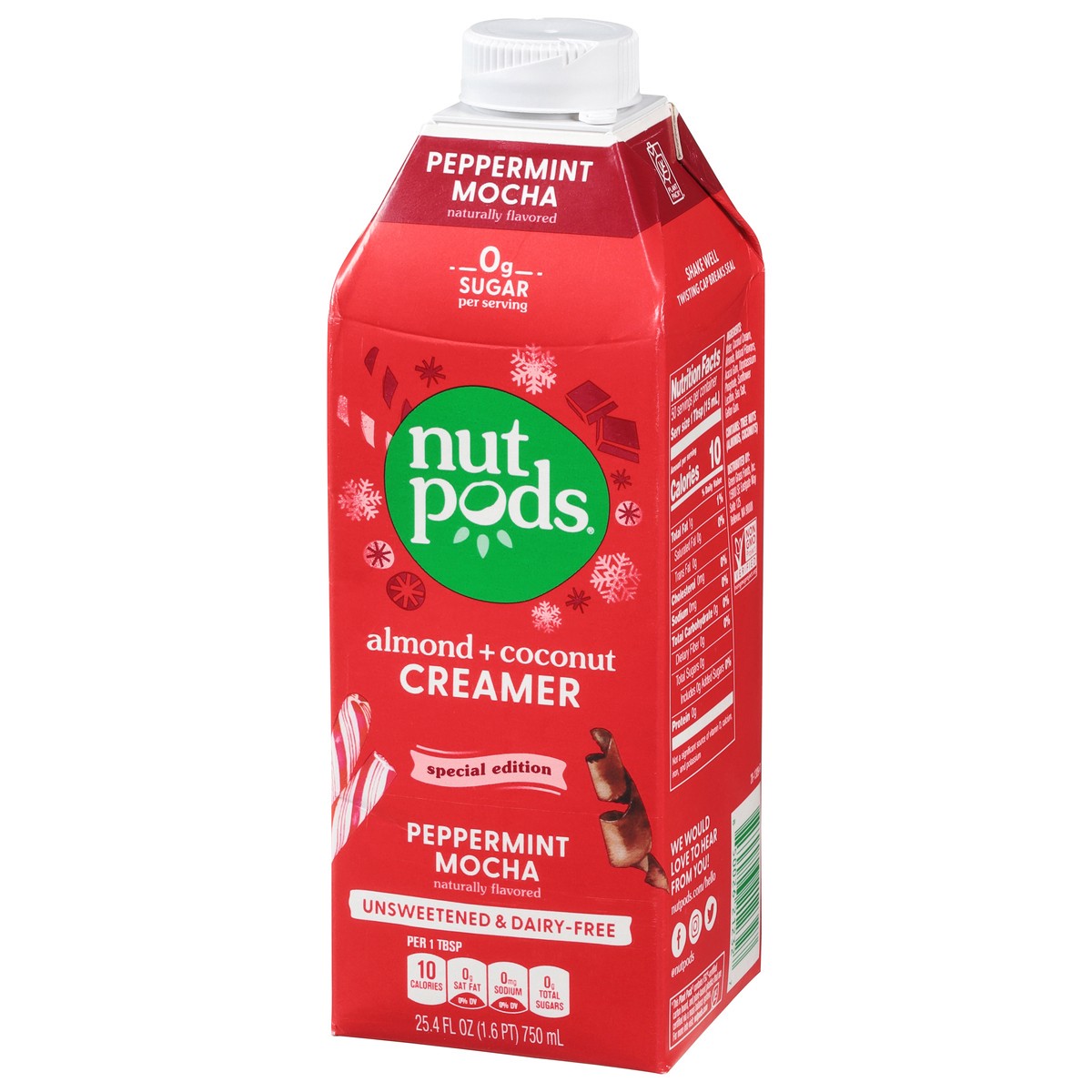 slide 6 of 9, nutpods Almond + Coconut Peppermint Mocha Creamer 25.4 fl oz, 25.4 fl oz