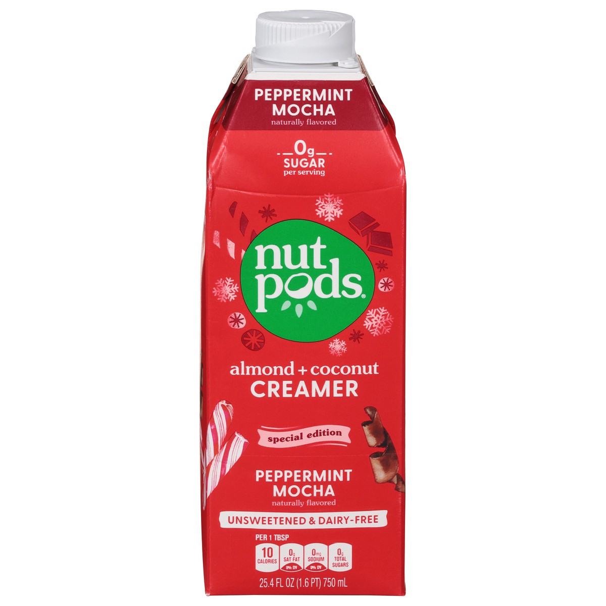 slide 1 of 9, nutpods Almond + Coconut Peppermint Mocha Creamer 25.4 fl oz, 25.4 fl oz
