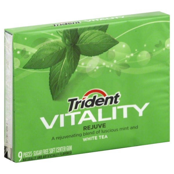 slide 1 of 1, Trident Vitality Rejuve Gum, 9 ct