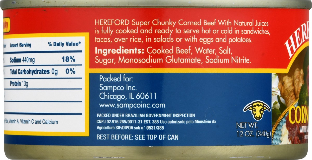 slide 3 of 12, Hereford Super Chunky Corned Beef 12 oz, 12 oz