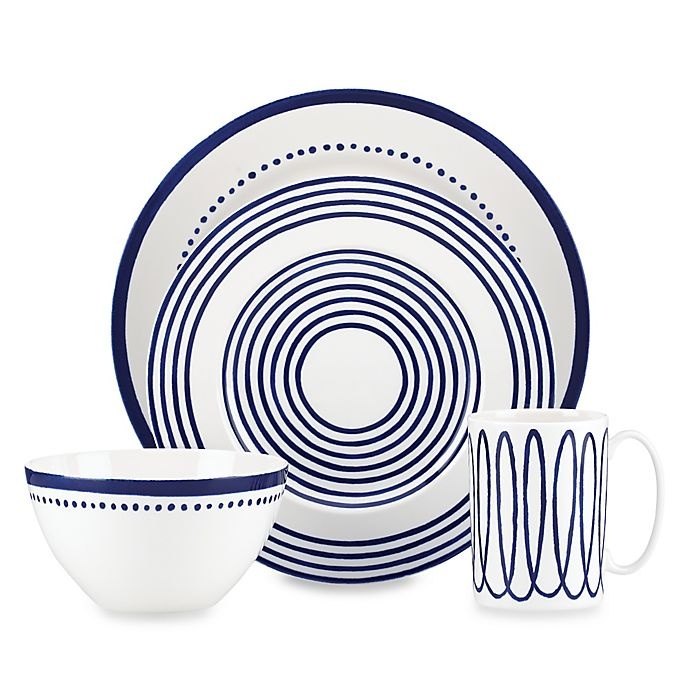 slide 1 of 2, Kate Spade New York Charlotte Street West Place Setting - Indigo, 4 ct