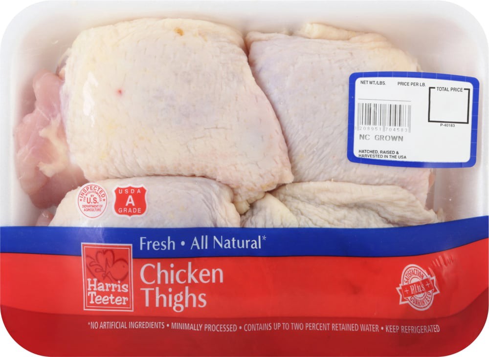 slide 1 of 1, Harris Teeter Fresh Chicken Thighs, per lb