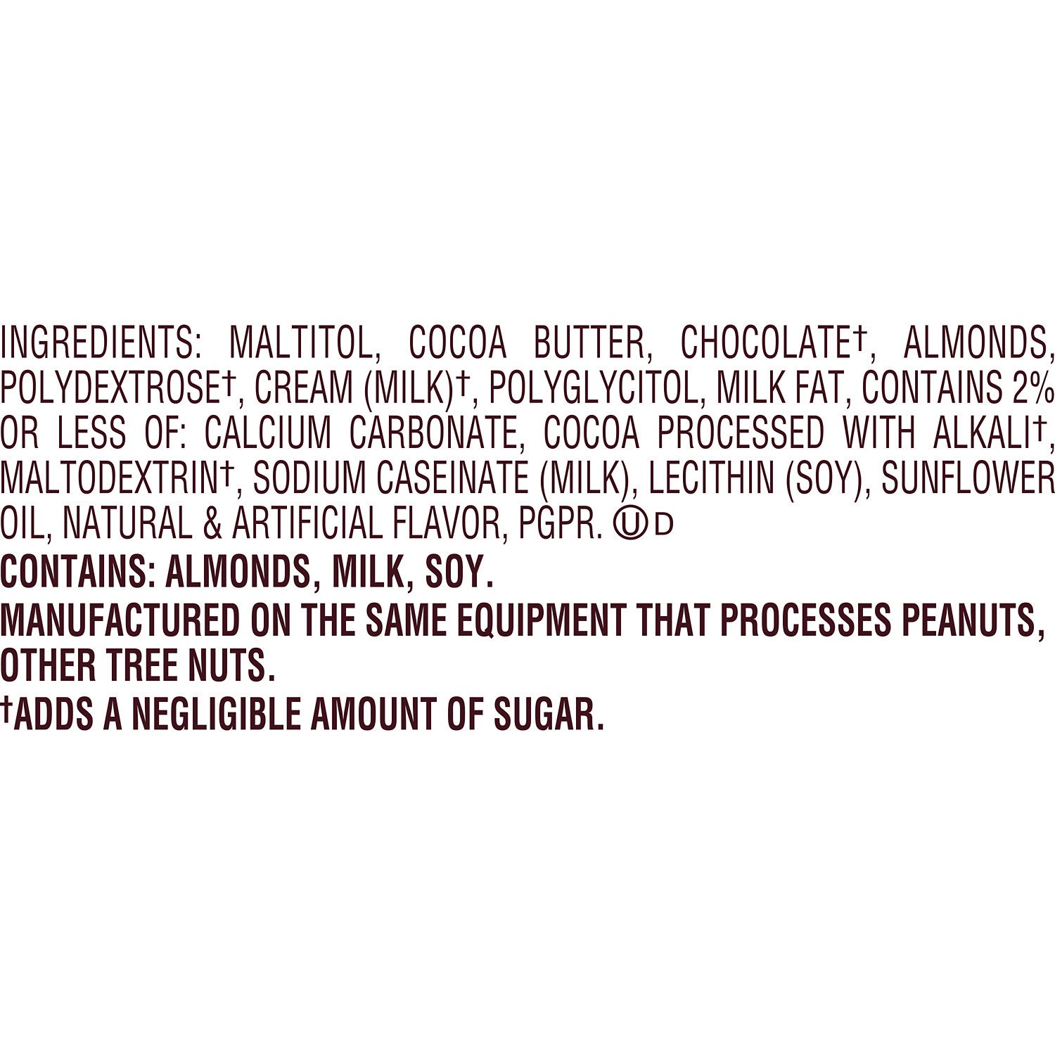 slide 7 of 9, Hershey's Zero Sugar Chocolate with Almonds Candy Bag, 3 oz, 3 oz