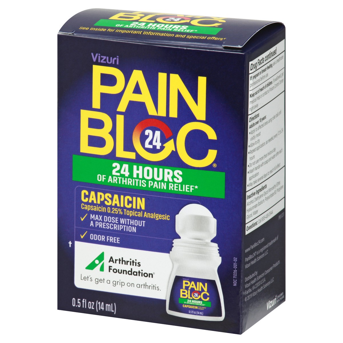 slide 3 of 9, Vizuri Pain Bloc Arthritis Relief, 0.5 fl oz