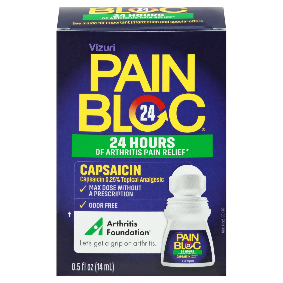 slide 1 of 9, Vizuri Pain Bloc Arthritis Relief, 0.5 fl oz