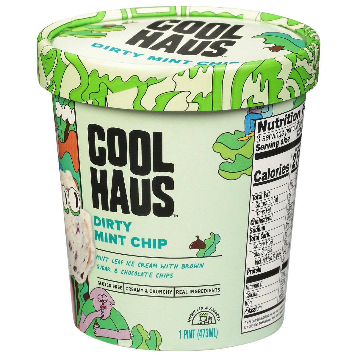 slide 3 of 9, Coolhaus Dirty Mint Chip Ice Cream 1 pt, 1 ct