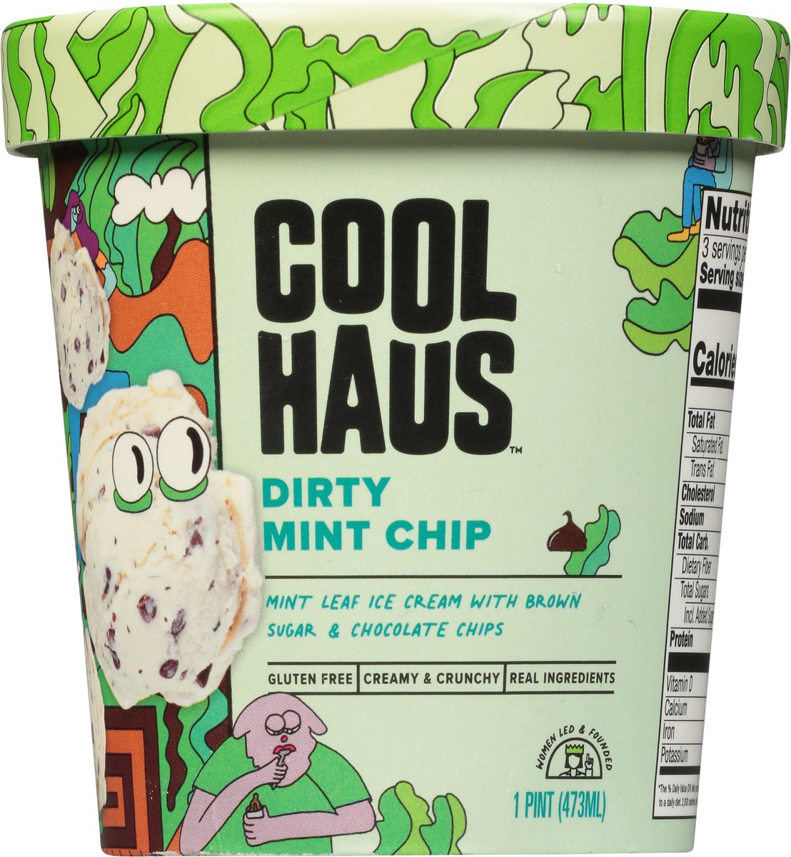 slide 6 of 9, Coolhaus Dirty Mint Chip Ice Cream 1 pt, 1 ct