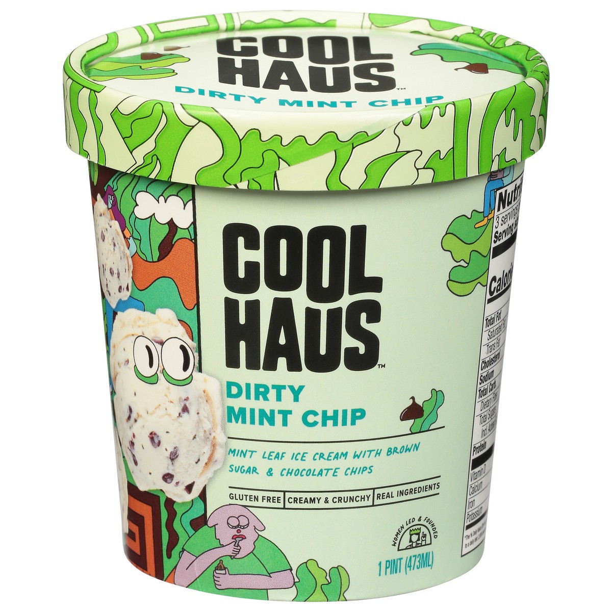 slide 1 of 9, Coolhaus Dirty Mint Chip Ice Cream 1 pt, 1 ct