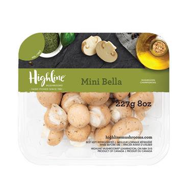 slide 1 of 1, Highline Whole Baby Bella Mushrooms, 8 oz