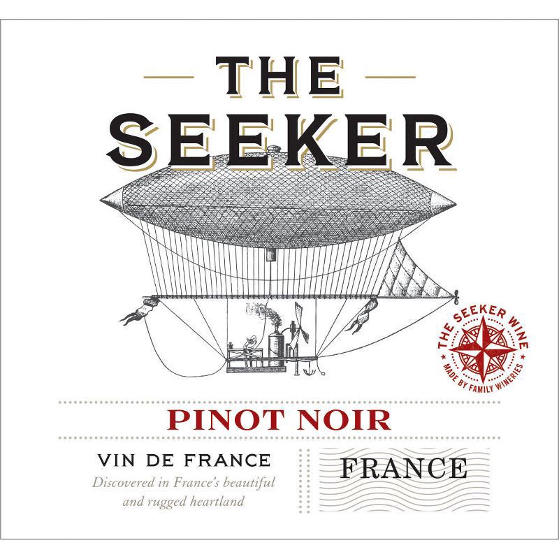 slide 5 of 5, The Seeker Pinot Noir Red Wine - 750ml Bottle, 750 ml