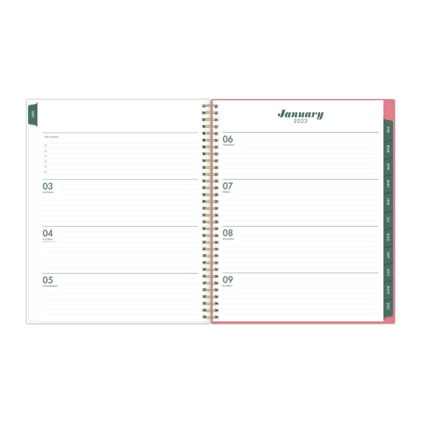 slide 2 of 6, Blue Sky Brit + Co Frosted Weekly/Monthly Planner, 8-1/2'' X 11'', Bouquet, January To December 2022, 136011, 1 ct