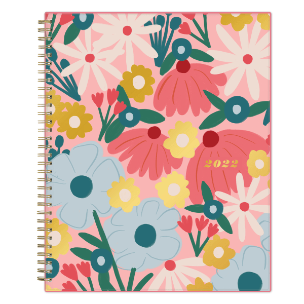 slide 1 of 6, Blue Sky Brit + Co Frosted Weekly/Monthly Planner, 8-1/2'' X 11'', Bouquet, January To December 2022, 136011, 1 ct