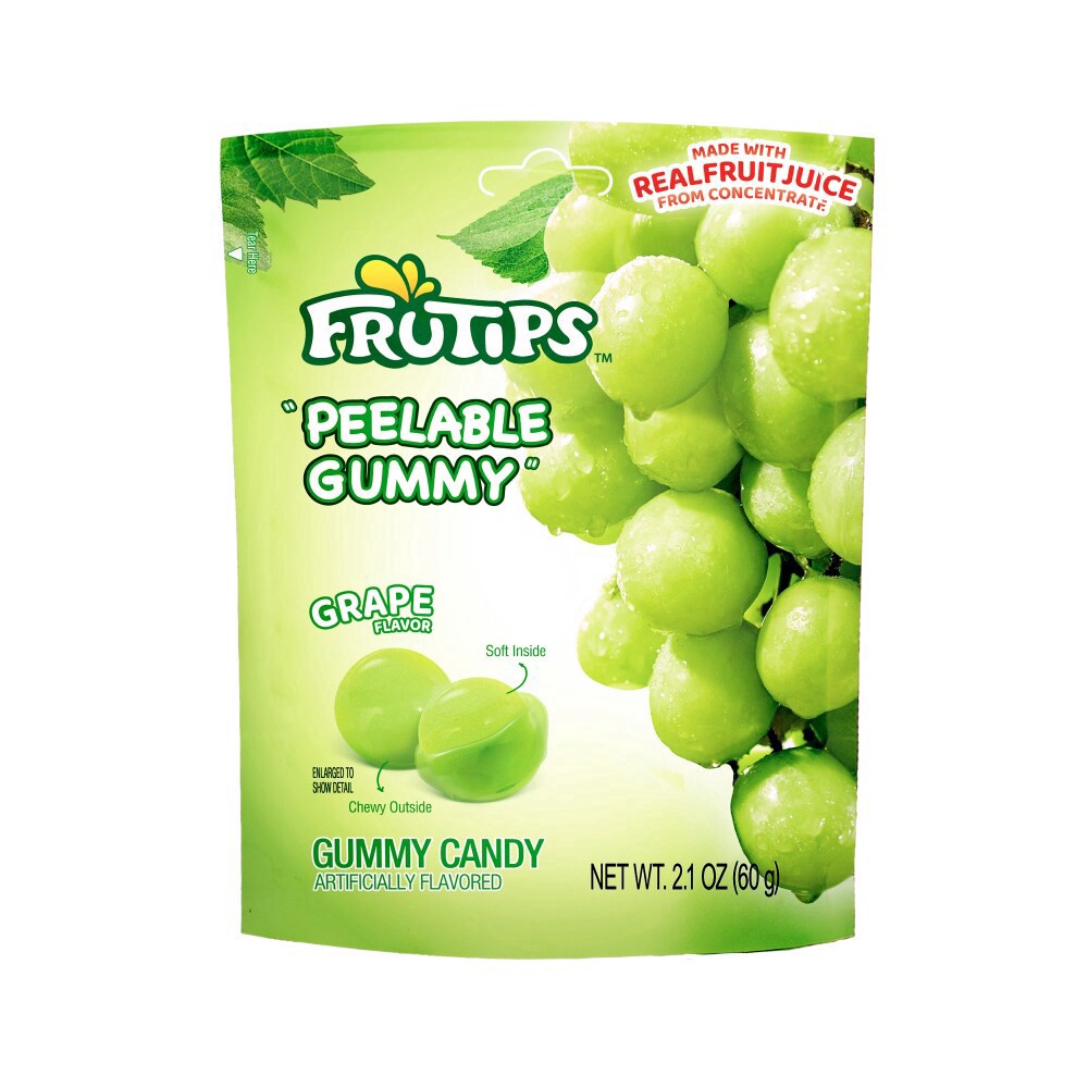 slide 1 of 1, &fruti FruTips™ Peelable Gummy Grape Bag, 2.1 oz