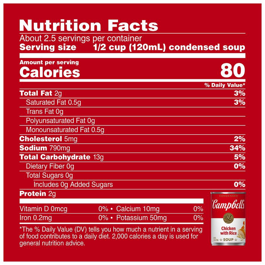 slide 4 of 5, Campbell's Condensed Chicken and Rice Soup, 10.5 oz Can, 10.5 oz