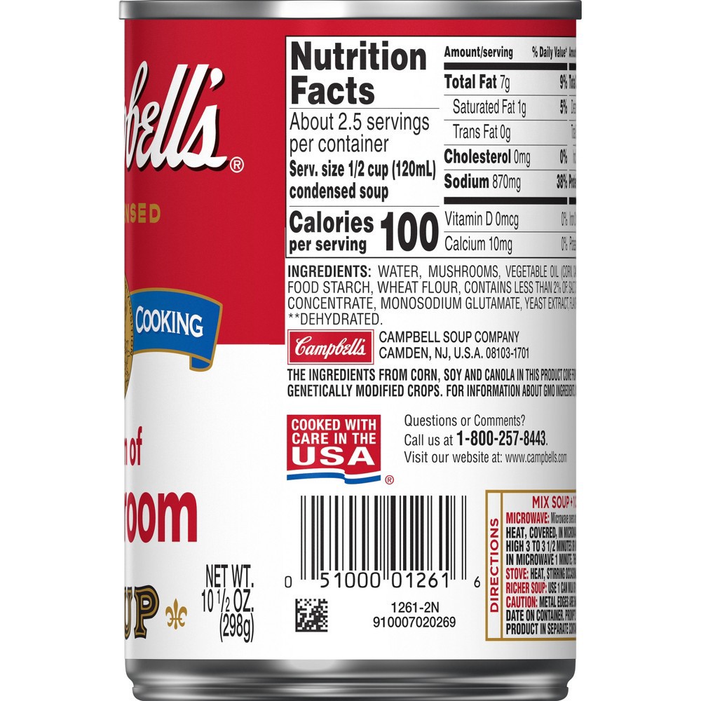 slide 8 of 11, Campbell's Condensed Cream of Mushroom Soup, 10.5 oz Can, 10.5 oz