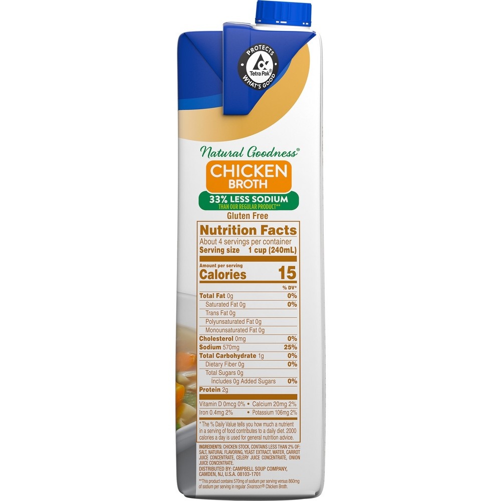 slide 4 of 5, Swanson Gluten Free Low Sodium Chicken Broth - 32 fl oz, 32 fl oz