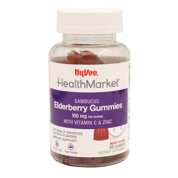 slide 1 of 1, Hy-Vee Healthmarket Elderberry Gummy, 60 ct