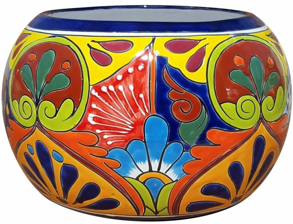 slide 1 of 1, Tierra Firme Talavera Baul Planter, 9 in