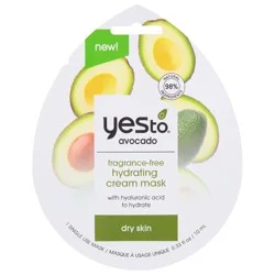 Yes To Avocado Dry Skin Hydrating Fragrance-Free Cream Mask - 1 ea